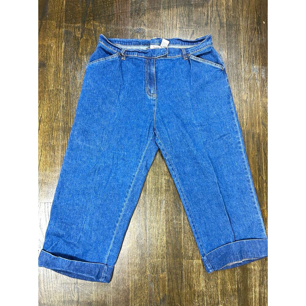 VTG 90s Southern Expressions 12 Casual Retro Stretch Denim Capri Mom Jeans 32x20